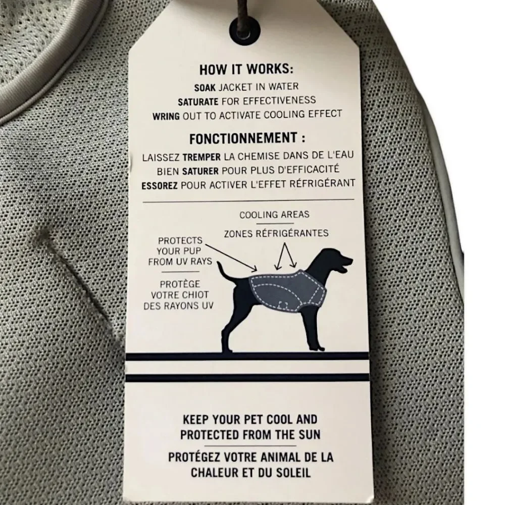 NAUTICA PET Dog Cooling Jacket, Size Large, Grey & Navy NWT